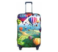 yagDAA Funda protectora de equipaje con estampado de globos aerostáticos para maletas de 18 a 32 pulgadas, White, L