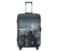 yagDAA Funda protectora de equipaje con estampado de noche aérea de Hong Kong, para maletas de 18 a 32 pulgadas, White, XL