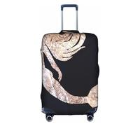yagDAA Funda protectora de equipaje con estampado de sirena negra, funda protectora para equipaje de viaje, para maletas de 18 a 32 pulgadas, White, L