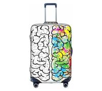 yagDAA Funda protectora de equipaje de viaje con imagen de cerebro geométrico con impresión científica, para maletas de 18 a 32 pulgadas, White, M