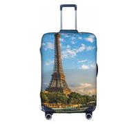 yagDAA Funda protectora para maleta, diseño de atardecer sobre la Torre Eiffel y el río Sena, París, funda protectora para equipaje de viaje, para maletas de 45,7 a 81,3 cm, White, M