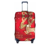 yagDAA Fundas protectoras para maletas de viaje con texto en inglés "Merry Christmas", para maletas de 45,7 a 81,3 cm, White, M