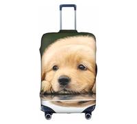 yagDAA Lazy Dog Puppy - Funda protectora para maleta, para equipaje de viaje, para maletas de 18 a 32 pulgadas, White, L