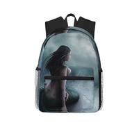 yagDAA Mochila informal para laptop con estampado de sirena y vela en el mar, pirata, para hombres y mujeres, gran capacidad, para negocios, trabajo, viajes, universidad