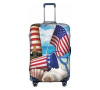 yagDAA Sea to Shining Sea - Funda protectora para maleta, diseño patriótico, para maletas de 18 a 32 pulgadas, White, L
