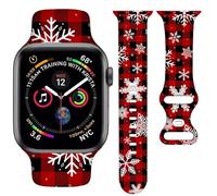 YAGEDOVIU Correas de reloj navideñas compatibles con reloj de 38 mm, 40 mm, 41 mm, 42 mm, para mujeres y hombres, correa ajustable de silicona suave de repuesto para SE Series 8/7/6/5/4/3/2/1