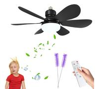 Yagerod 40W LED Ceiling Fans with Lights, Plug in Ceiling Fan Light Bulb Bayonet Fitting with Remote, Dimmable 3-Color 3-Speed Small Screw in Roof Fan for Bedroom Living Room (B)