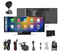 Yagerod Car Tablet Pro MAX 2025 Model, Cartablet Pro MAX 2025 10.26 with Reverse Camera, GPS Navigation Voice Control Wireless 4k Dual Lens, HD Portable Carplay & Android Auto Screen