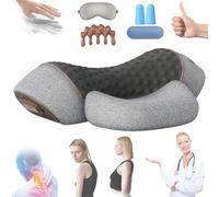 Yagerod Cervifix Massager, Artuvate Cervicale Fisiorest, Fisiorest - Massaggiatore Cuscino 3 In 1 per Il Collo, For Neck Stretcher Massage Relaxer, with Heat and Traction For Sleep Aid(Gray)