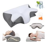 Yagerod Cobio Contour Relief Pillow, Tildreams Memory Foam Neck Pillow, Ornatera Restrelief Premium Ergonomic Pillow and Arm, Odorless Orthopedic Contour Memory Foam Pillows (Gray)