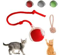 Yagerod Electric Dog Ball Toy, Chewy Rolling Ball, Automatic Rolling Ball Electric Dog Toys, Dog Toys Electric Ball, 360° Smart Rolling Cat Ball Toy, Reduces Anxiety and Boredom (Red)
