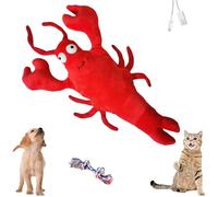 Yagerod Floppy Lobster Dog Toy, Wiggly Lobster Dog Toy, Lobster Interactive Dog Toy, Floppy Lobster Interactive Dog Toy, Flopping Lobster Toy For Cats & Small Dogs (Red-C)