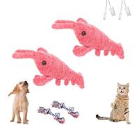 Yagerod Floppy Lobster Dog Toy, Wiggly Lobster Dog Toy, Lobster Interactive Dog Toy, Floppy Lobster Interactive Dog Toy, Flopping Lobster Toy For Cats & Small Dogs (A+A)