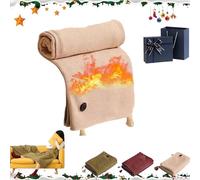 Yagerod Freelady - Chal portátil con calefacción, chal térmico eléctrico suave con cremallera, chal térmico para mujer, manta térmica por USB, chal inalámbrico (beige)