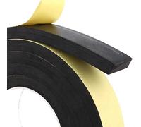YAGNYUOG Cinta aislante de espuma de 10 metros Cinta de goma de esponja de espuma negra Cinta adhesiva fuerte Tira de sellado de puerta de ventana Burlete-2M x 25mm x 5mm