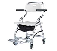 YAHAO Sillas WC con Ruedas,Silla Rueda Ducha con Frenos Silla de Ducha con reposabrazos Silla de Ducha con Ruedas Silla de Transporte para Embarazadas, Ancianos y discapacitados-120 kg