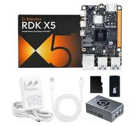 Yahboom 10 Tops Development Board Kit, RDK X5 Development Board with Heat Dissipation Shell, Power Supply, to Achieve Local Deployment of Multiple Large Language Models (4GB, Aluminum Case Kit)