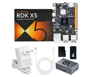 Yahboom 10 Tops RDK X5 Development Board with Heat Dissipation Shell, Power Supply, to Achieve Local Deployment of Multiple Large Language Models (8GB, Aluminum Case Kit)