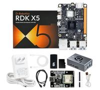 Yahboom 4GB Development Board Kit, 10 Tops, RDK X5 Development Board with Aluminum Alloy Heat Sink, 10-Axis lMU Inertial Navigation Module, Power Supply, Robotics Project (4GB, IMU Module Kit)