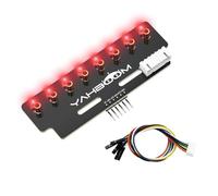 Yahboom 8 Channel Grayscale Line-Following Module,16-24mm Height Limit,No MCU Photoelectric Sensor,Compatible with STM32/ESP32 Microcontrollers (8 Channel Grayscale Module Ver Red)
