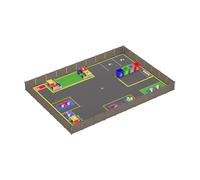 Yahboom AI Large-Scale Model Scene Sandbox, 4.1m*3m, is Used for Simulating Scenarios Such as Robot Factory Handling/Inspection (Large Model Scene Sandbox+Fence)