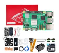 Yahboom for Raspberry Pi 5 2GB Kit with AI Voice Module, 27W 5.1V5A USB-C Power Supply,IMX219 Camera,Active Cooler,OpenClaw Extension Package（2GB-OpenClaw Ext Kit）