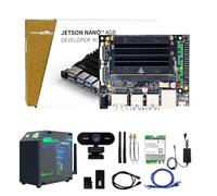 Yahboom Jetson Nano 4GB Development Board Jetson Case (with Fan) USB Camera HDMI Cable M.2 Wireless Network 16GB eMMC Ubuntu 18.04 for AI Robot Kit (Mini PC Kit)