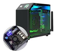 Yahboom Jetson Nano Funda Compatible con Jetson Orin Nano Super Orin NX Super Funda Protectora Xaver NX TX2-NX, con Ventilador RGB, Antenas, Pantalla OLED