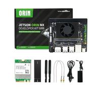 Yahboom Jetson Orin NX Development Kit 157 Tops WiFi 256GB SSD Ubuntu 22.04 System AI Smart Robot K-it Dissipation Suitable for Electronic Projects (Orin NX 16GB sin SSD Kit)
