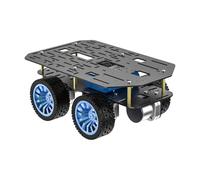 Yahboom Kit de chasis Inteligente para Coche, Equipado con chasis de Aluminio, Motor de codificador 520, Motor de 12 V CC, Ruedas de 65 mm, Plataforma móvil Robot (chasis 4WD con batería)