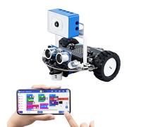 Yahboom Micro:bit V2 Graphic Programming Robot Kit for Primary School Stem Education, for Teenagers and Electronic Competitions, with WiFi Camera Module, App Control HD (Without microbit v2)