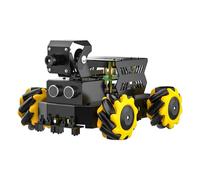 Yahboom Omnidirectional Mecanum Wheel Robot Car Kit for RPi-5 Ros Robot Automatic Line Patrol Driving AI Vision Face Recognition Tracking with RGB Light Bar (Standard with RPi5-16GB)