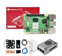 Yahboom Raspberry Pi 5 16GB Development Kit + PD Power Adapter + ABS Case+ Heat Sink + 64GB TF Card Cortex-A76 CPU for AI Programming Python (16GB Classic Basic Kit)