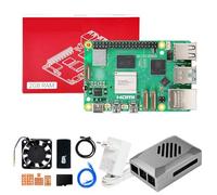 Yahboom Raspberry Pi 5 2GB Development Kit + PD Power Adapter+ABS Case + 64GB TF Card Cortex-A76 CPU for AI Programming Python (2GB-Classic Basic Kit)