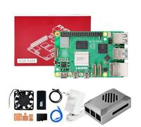 Yahboom Raspberry Pi 5 4GB Development Kit + PD Power Adapter+ABS Case+ 64GB TF Card Cortex-A76 CPU for AI Programming Python (4GB-Classic Basic Kit)