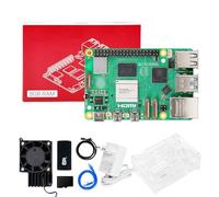 Yahboom Raspberry Pi 5 8GB + PD Power Adapter,Acrylic Case,Rradiator,64GB TF Card Cortex-A76 CPU Suitable for AI Artificial Intelligence Programming Python Ubuntu (8GB-Cooling Boost Kit)