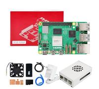 Yahboom Raspberry Pi 5 8GB Starter Kit with 64GB SD Card, Raspberry Pi 5 Aluminum Case Passive Cooling, 27W 5.1V 5A USB C Power Supply, HDMI Cable (8GB-Metal Case Kit)