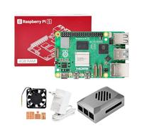 Yahboom Raspberry Pi 5 Developer Kit 4GB + PD Power Supply + ABS Case (with Fan) + Heat Sink Ubuntu20.04 ROS2 for AI Programming Python (4GB-Basic Kit)