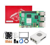 Yahboom Raspberry Pi 5 Developer Kit 8GB+IPS HD 7-Inch Display,Case (with Fan)+PD Power Adapter,Ubuntu20.04 ROS2 for Robot AI (8GB-7 in Screen Kit)