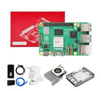 Yahboom Raspberry Pi 5 Starter Kit 8GB,68GB SD Card,Pi 5 Case Official Active Cooling, 27W 5.1V 5A USB C Power Supply, HDMI Cable Ubuntu20.04 ROS2 (8GB-Official Cooler Kit)