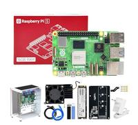 Yahboom Raspberry Pi5 Developer Kit 16GB + Mini Chassis+Pi 5 Case Active Cooling+PCIe M.2 SSD+256G SSD ROS2 System Ubuntu Suitable for AI Programming Python (16GB Cube Pi Case Kit)