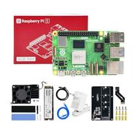 Yahboom Raspberry Pi5 Developer Kit 16GB + PD Power Adapter + Case (with Fan)+Camera ROS2 System Ubuntu Suitable for AI Programming Python (16GB-PCIe M.2 SSD Kit)