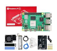 Yahboom Raspberry Pi5 Developer Kit 8GB + PD Power Adapter+Pi 5 Case Official Active Cooling+PCIe M.2 SSD+256G SSD ROS2 System Ubuntu20.04 Suitable for AI Programming Python (8GB-PCIe M.2 SSD Kit)