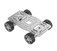 Yahboom RC Electric Car Chassis 4WD Wheels, Aluminum Alloy Motor,Suitable for DIY Electronic Design Competition, Expandable Raspberry Pi/UNO R3/Jetson (Silver Single-L 310 Motor Chassis(S))