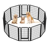 Yaheetech - 12 Paneles de Parque para Perro, Jaula para Perro, recinto para pequeño Animal con Puerta Interior Exterior