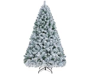 Yaheetech 152cm Árbol de Navidad Artificial con Nieve 532 Puntas Realista PVC Robusto Abeto Soporte Metálico Decoración para Navidad