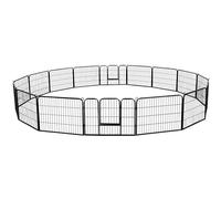 Yaheetech 16pcs Vallas para Perros Extensible Plegable Vallas para Jardin Metalicas Jaula Perro Grande Exterior Corrales para Cachorro 80x60cm