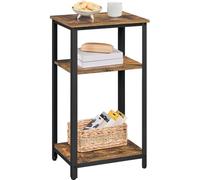 Yaheetech 1pcs Mesa Auxiliar de 3 Niveles Mesita Auxiliar Alta 40x30x74,5 cm Mesitas de Noche de Estilo Industrial para Dormitorio Salon Cocina Sofa