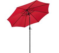 Yaheetech 270cm Sombrilla Terraza Exterior Anti UV Inclinable Parasol Jardin Sombrillas Patio Playa con Manivela Anti Viento Plegable Rojo
