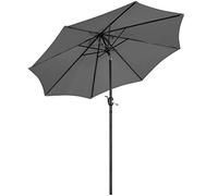 Yaheetech 270cm Sombrilla Terraza Exterior Anti UV Inclinable Parasol Jardin Sombrillas Patio Playa con Manivela Anti Viento Plegable Gris